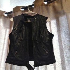 Leather type vest